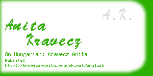 anita kravecz business card